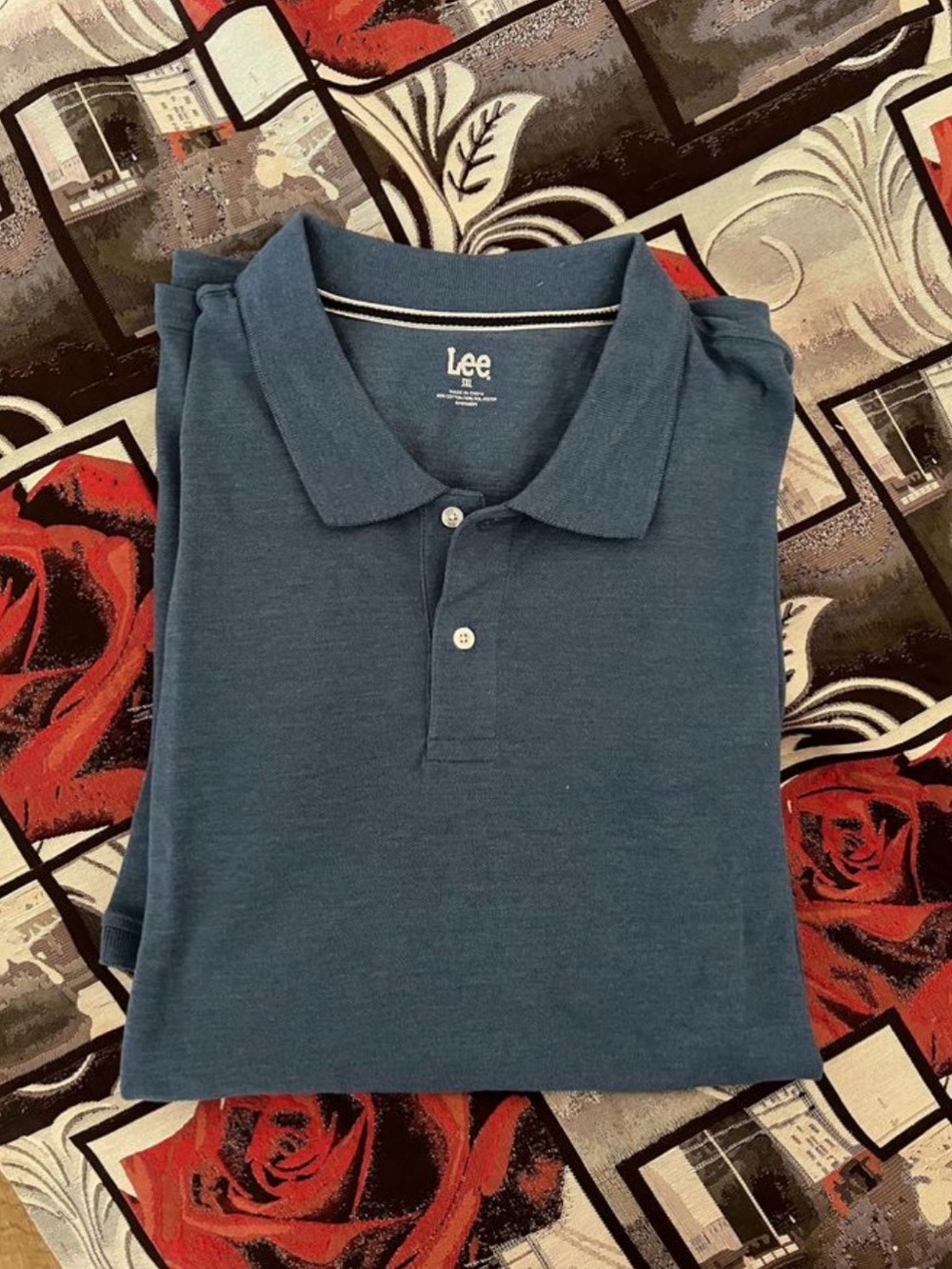 Lee Men’s Polo Shirt - Teal Blue 3XL